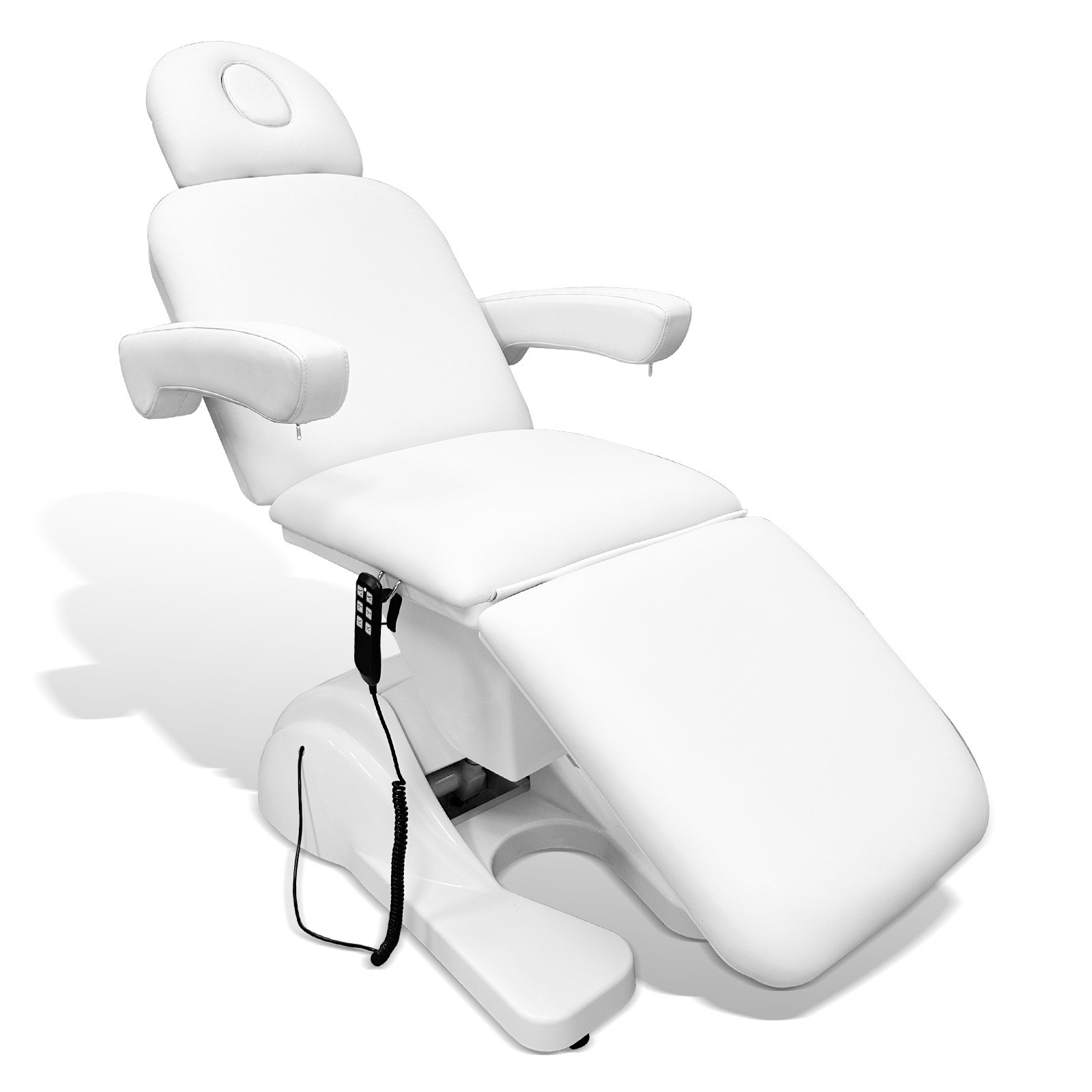 Adjustable Backrest White Electric Massage Bed