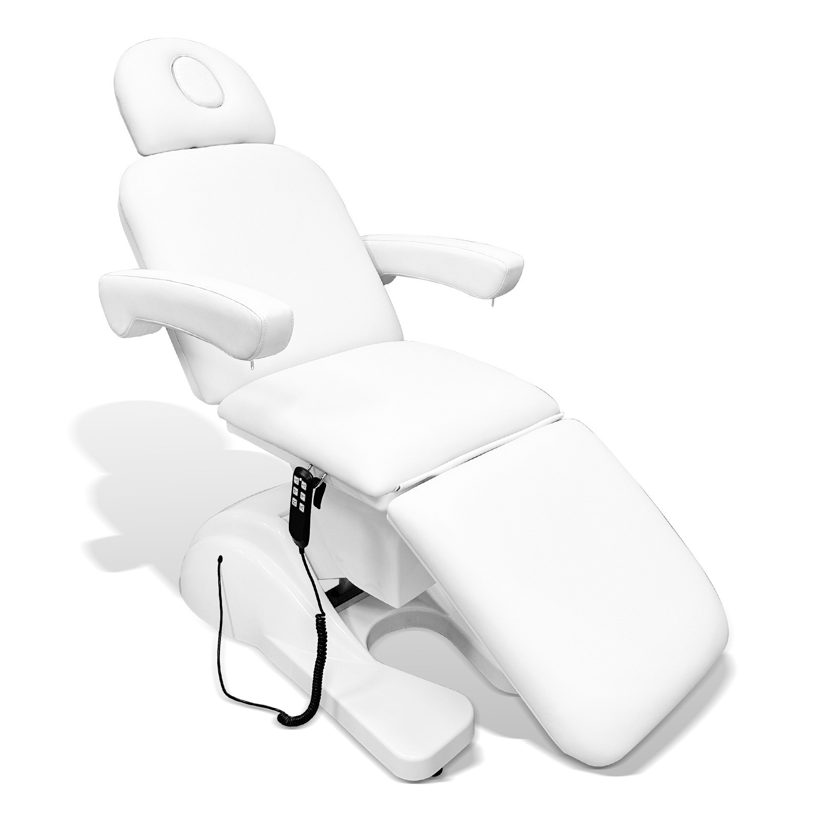 Adjustable Backrest White Electric Massage Bed