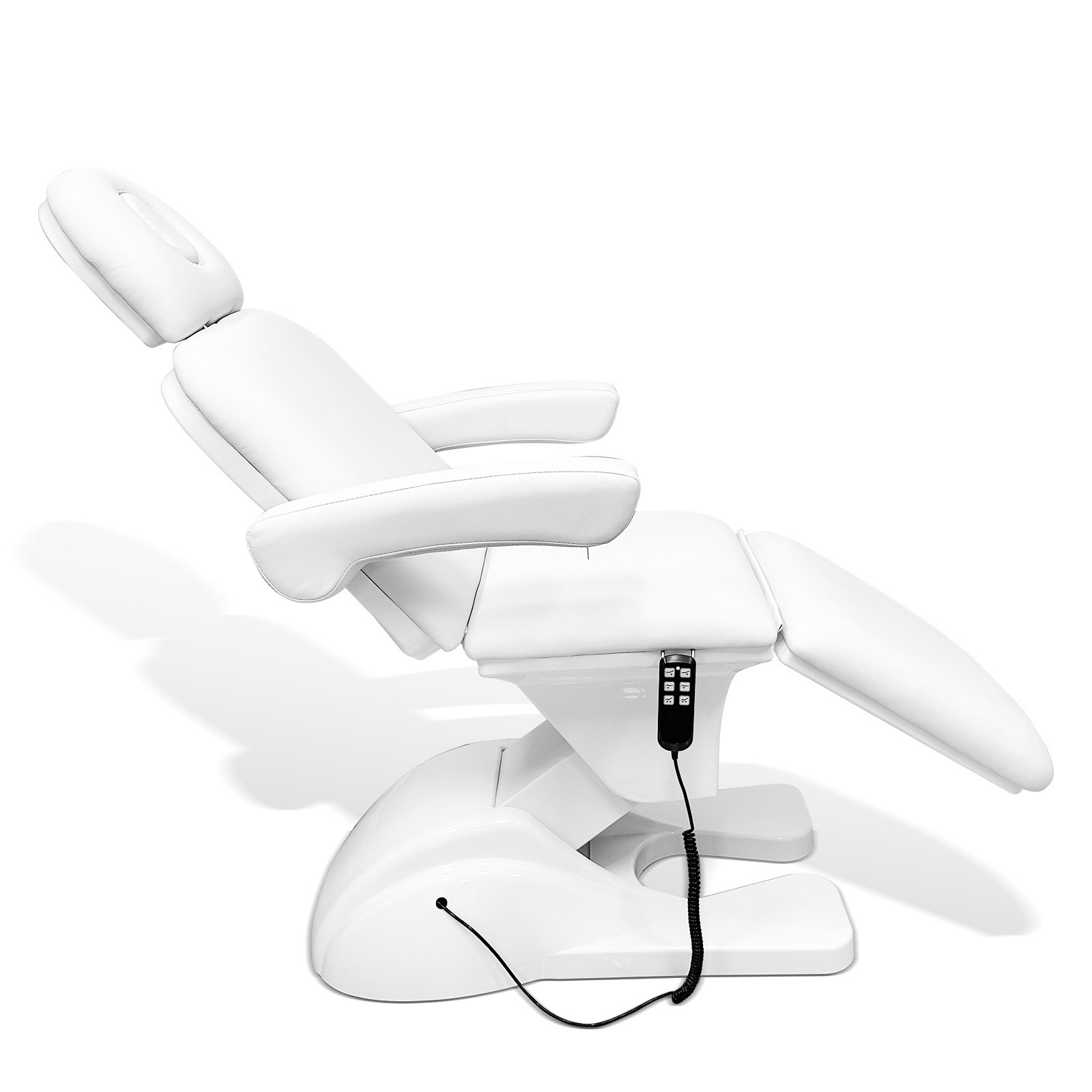 Adjustable Backrest White Electric Massage Bed