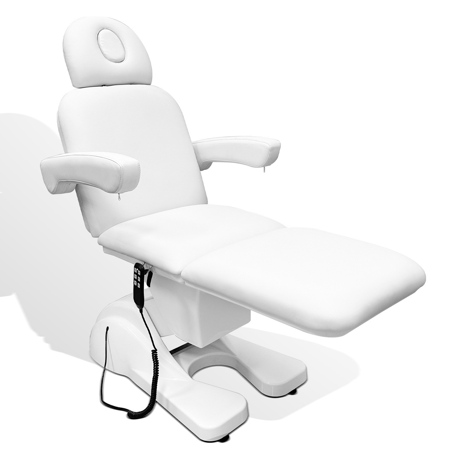 Adjustable Backrest White Electric Massage Bed