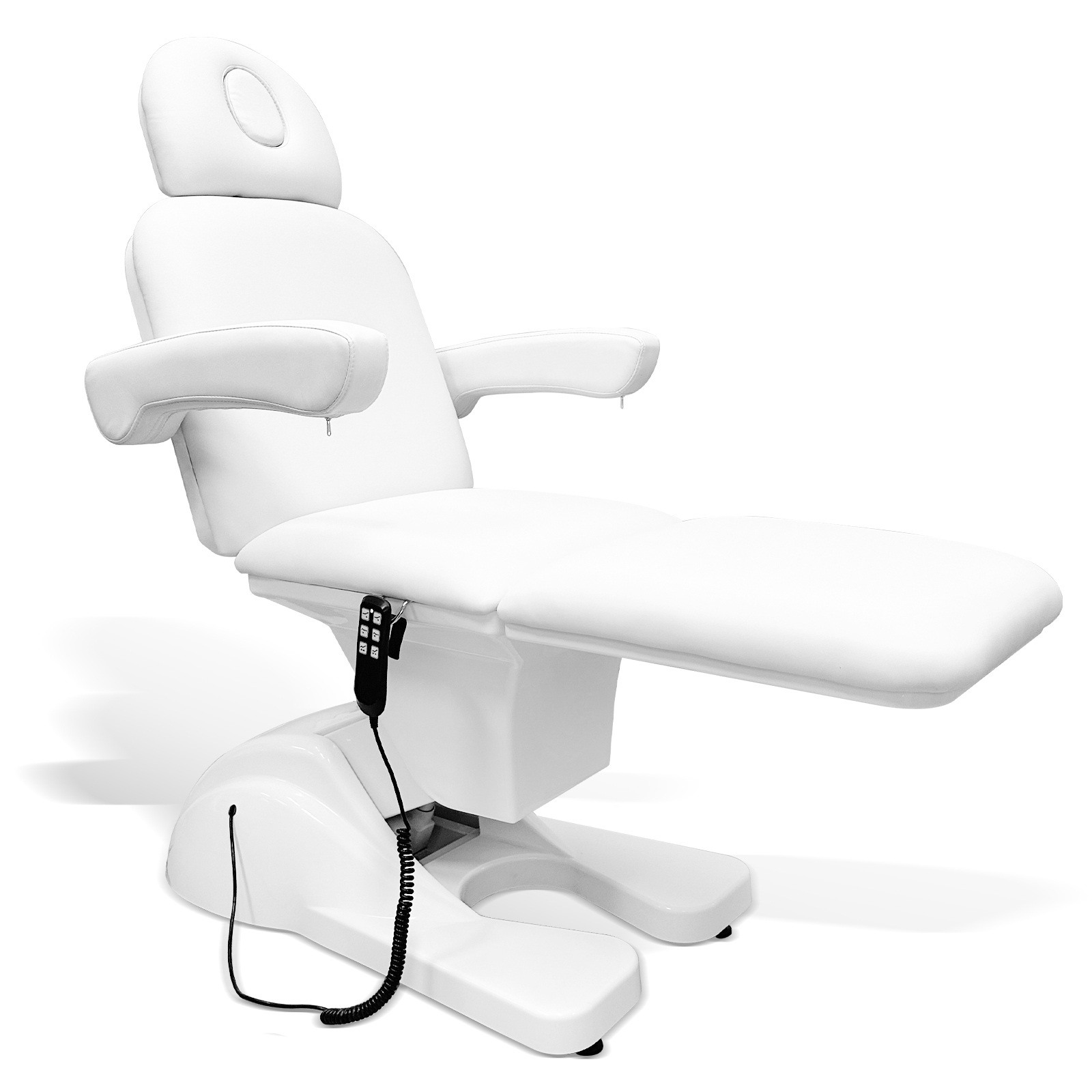 Adjustable Backrest White Electric Massage Bed